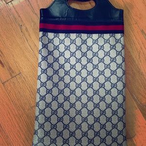SOLD! Vintage Gucci Shopper Tote Blue Monogram